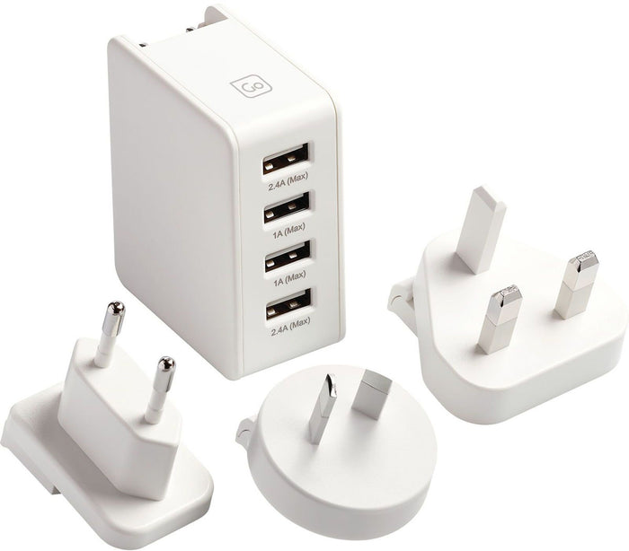 Worldwide USB Charger with 4 USB Ports